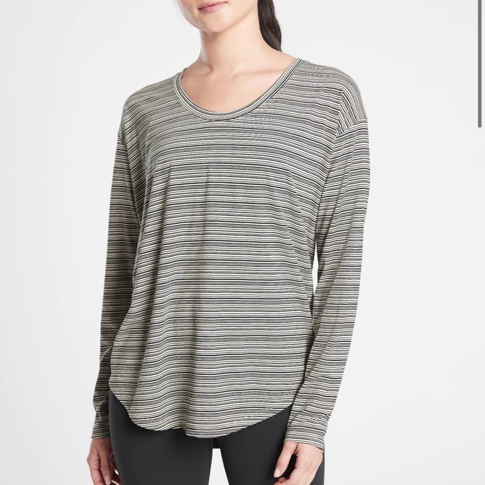 NWOT Athleta Cloudlight Stratus Striped Long Sleeve Top | Women’s Medium